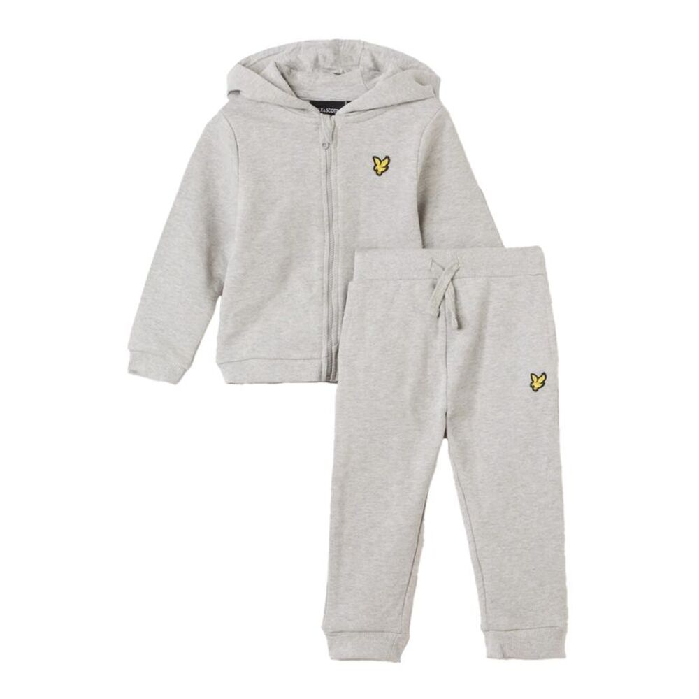 Lyle & Scott Baby Boys Cotton Blend Hoodie And Joggers Set / Grey Marl